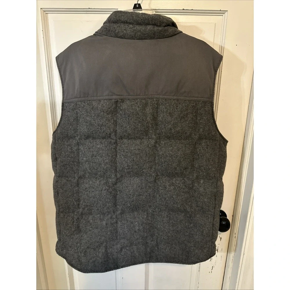 Eddie Bauer Vintage Mens YUKON Model Wool Goose Down Gray Vest Jacket Quilted XL